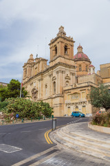 Fototapeta na wymiar Birgu (Vittoriosa), Malta. Church of St. Lawrence, 1681-1697.
