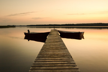 Widok na jezioro w Polsce, Mazury - obrazy, fototapety, plakaty