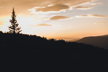 Obraz na płótnie Canvas Sunset over Vail Mountain during the summer. 