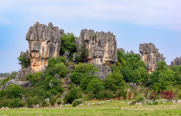 Shilin Stone Forest, Yunnan Province - China. The Stone Forest or Shilin is a notable set of limestone formations located in Shilin Yi Autonomous County.