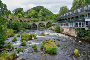 Fototapeta premium Scenic view of the river Dee at Llangollen in Wales
