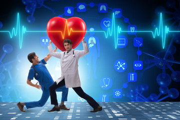 Man doctor in cardiology telemedicine concept