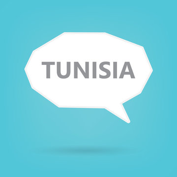 Tunisia on a speech bubble- vector illustration