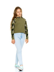 Beautiful teenage girl in full growth