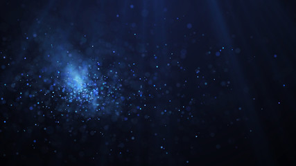 Dust particles. Abstract particle background. Particle explosion. Dots background. 4k rendering.