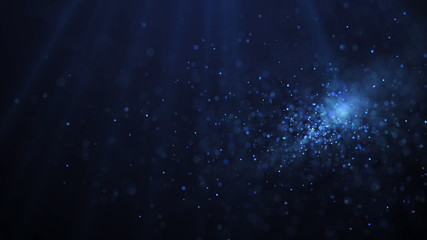 Dust particles. Abstract particle background. Particle explosion. Dots background. 4k rendering.