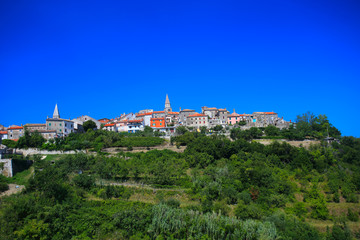 Fototapeta na wymiar buje, idyllic old town on a hill in istria, croatia