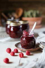 Homemade raspberry jam