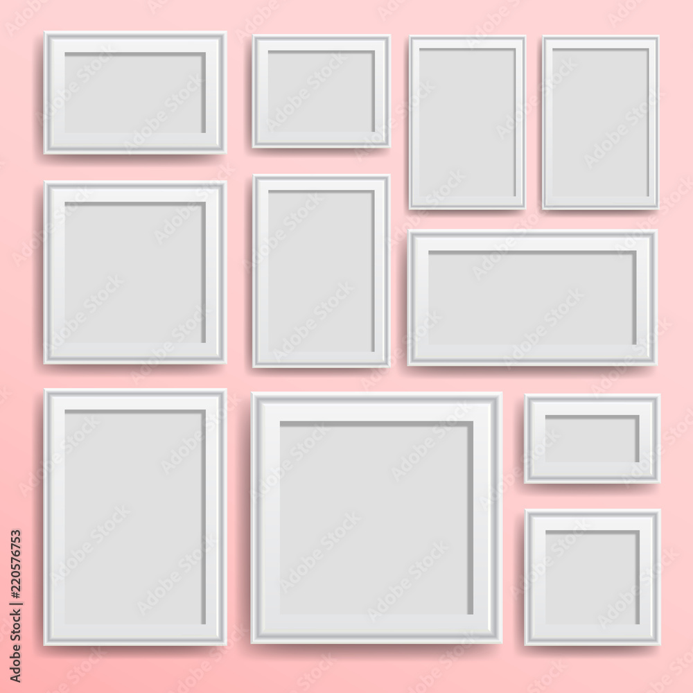 Poster set frames. photo art gallery. picture frame – stock vector