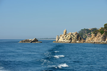 Obraz premium Rocks Punta de s’Agulla near Santa Cristina beach, Costa Brava.