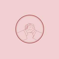 Illustration of the handshake of friends or partners