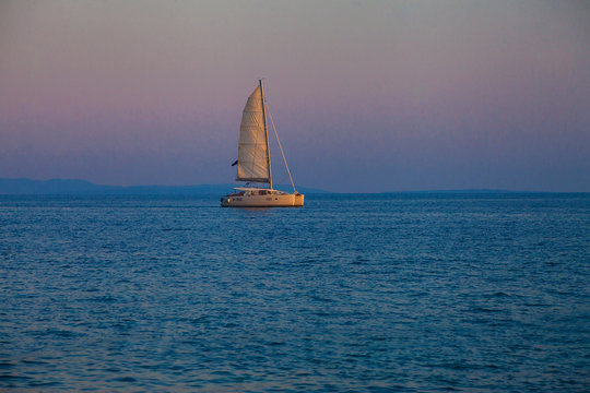 Beautiful catamaran sailing