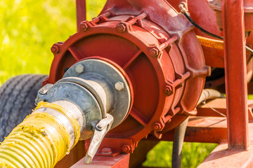 irrigation pipe connected to drainage pump