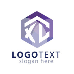 X C Initial letter hexagonal logo vector