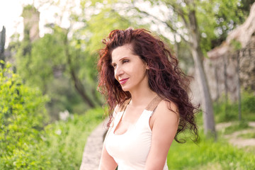 Fototapeta premium woman on promenade