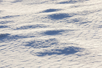 Snow drifts in winter