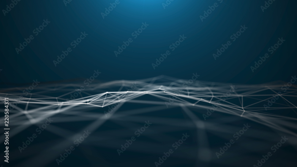 Poster science background. 3d illustration. 3d rendering. abstract 3d big data visualization. visual inform
