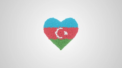 Azerbaijan National Day. October 18. Independence Day. Heart animation with alpha.