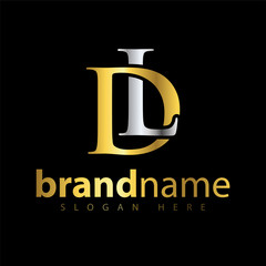 D L initial letter logo icon vector template
