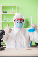 Chemist working in the lab on new experiment