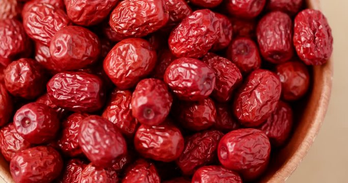 Stack of dried red jujube