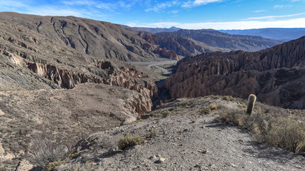 Rock formations on the El Sillar pass, Quebrada de Palala Valley near Tupiza, Bolivia, South America
