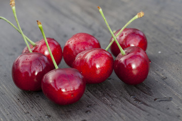 pile of red ripe and juicy cherry