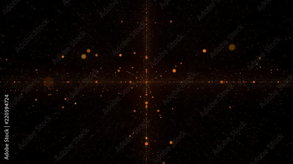Leinwandbilder Abstract Particle Futuristic Cross Structure Line Dot Shooting  Animation Loop Screensaver Background	