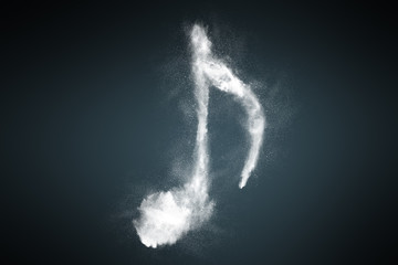 Abstract dust particles musical note symbol background design