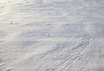 Snow drifts in winter