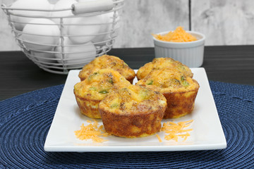 Egg, bacon and cheese breakfast muffins.