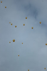 Golden baloons in the sky