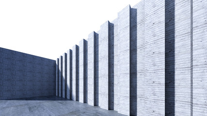 3d rendering of concrete wall