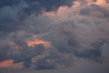 Cloudy sky in the sun set