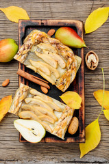Homemade autumn pear cake