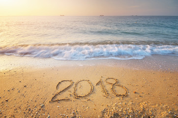 2018 year on the sea shore.