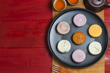 Obraz na płótnie Canvas Mid Autumn Festival Chinese Traditional Pastry Mooncake
