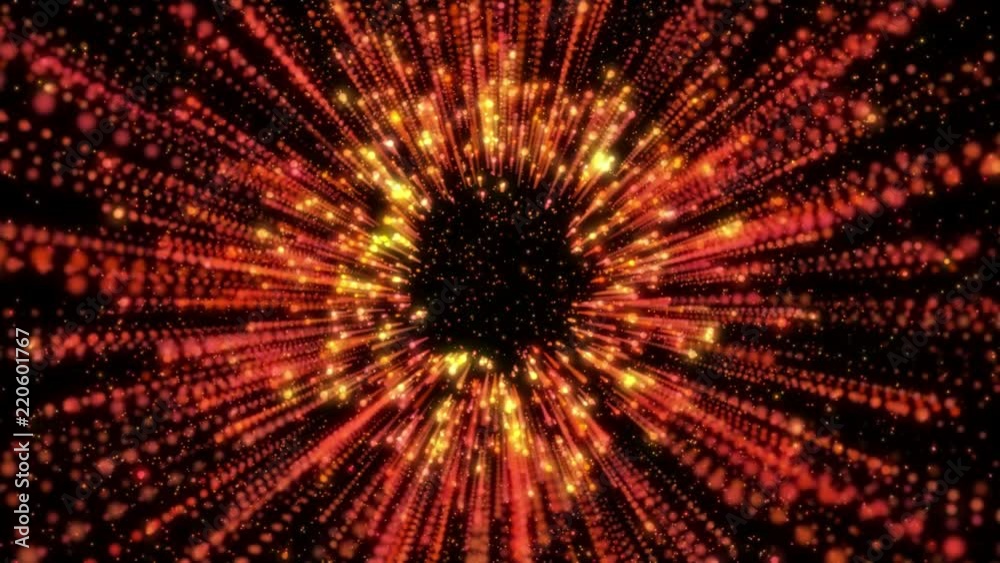Leinwandbilder Particle Random Small Sphere Dot Line Center Splatter Tunnel Flowing Motion For Screensaver, Infographic Background