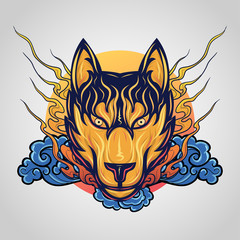 FOX tattoo vector logo icon illustration