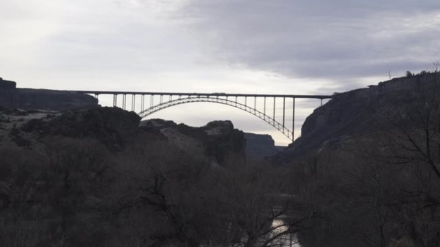 Perrine span bridge in Idaho over Snake River Canyon