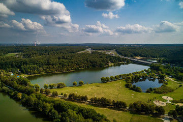 Katowice 3 stawy jezioro - obrazy, fototapety, plakaty
