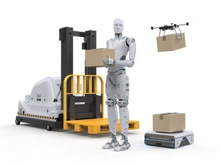 automatic machine in warehouse