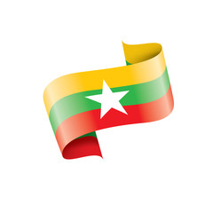 Myanmar flag, vector illustration on a white background