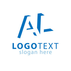 AL initial letter with negative space logo icon vector template
