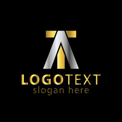 AT initial letter logo icon vector template