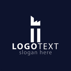 T letter with home industry logo icon vector template