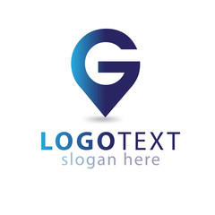 G letter pin logo icon vector template