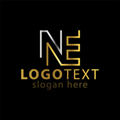 ne initial letter line logo icon vector template