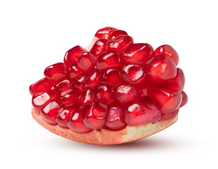 Fresh pomegranate Piece isolated on white. With clipping path.
