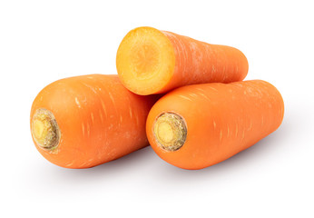 Carrots isolated on white background. with clipping path.